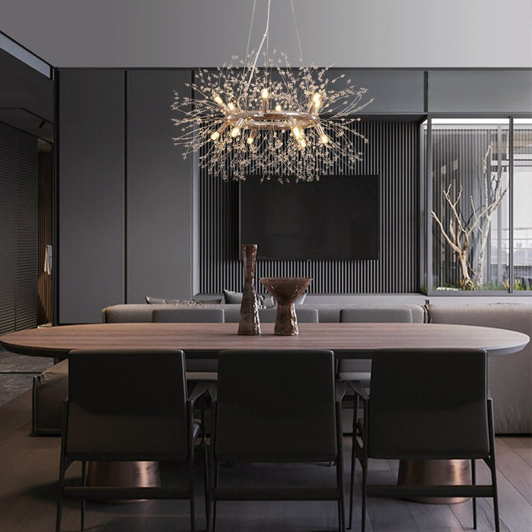 Lustre Salon Feu D'Artifice en Chrome