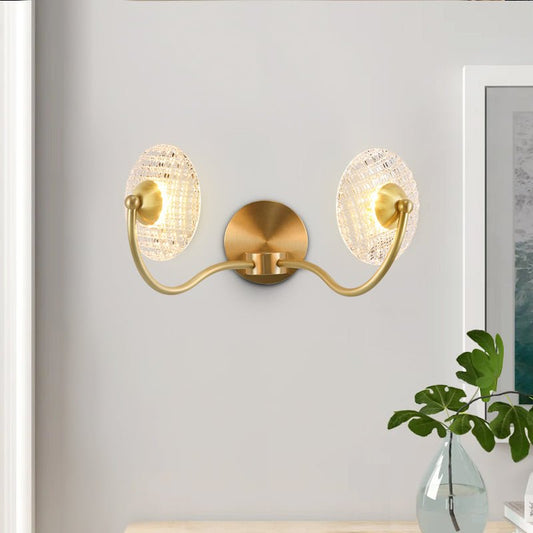 Applique Murale Chambre 2 Lumières en Laiton