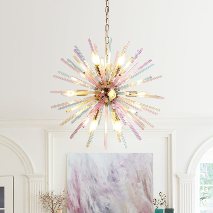 Lustre Salon Étoile 12 Lumières en Laiton 56 cm Modèle 2
