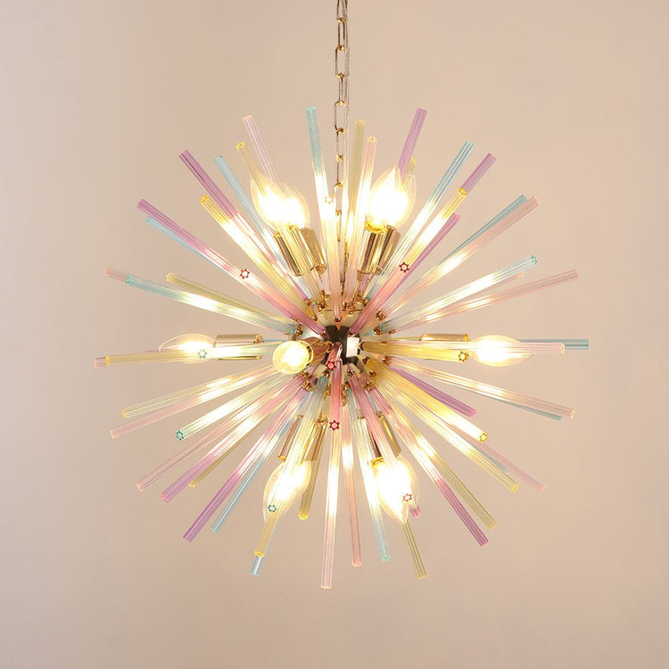 Lustre Salon Étoile 12 Lumières en Laiton 56 cm Modèle 2