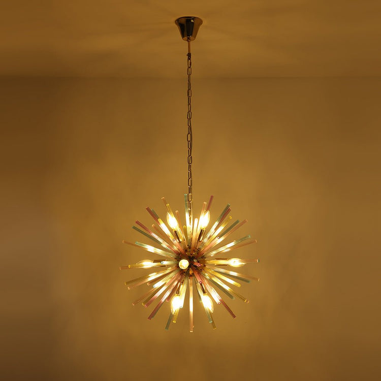 Lustre Salon Étoile 12 Lumières en Laiton 56 cm Modèle 2