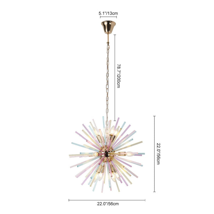 Lustre Salon Étoile 12 Lumières en Laiton 56 cm Modèle 2