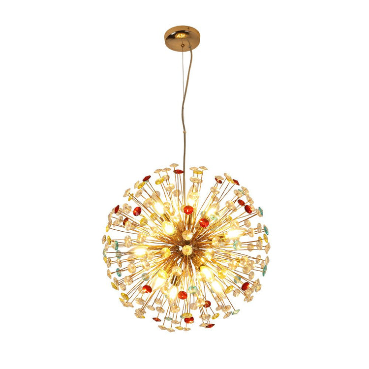 Lustre Salon Étoile 12 Lumières en Laiton 56 cm