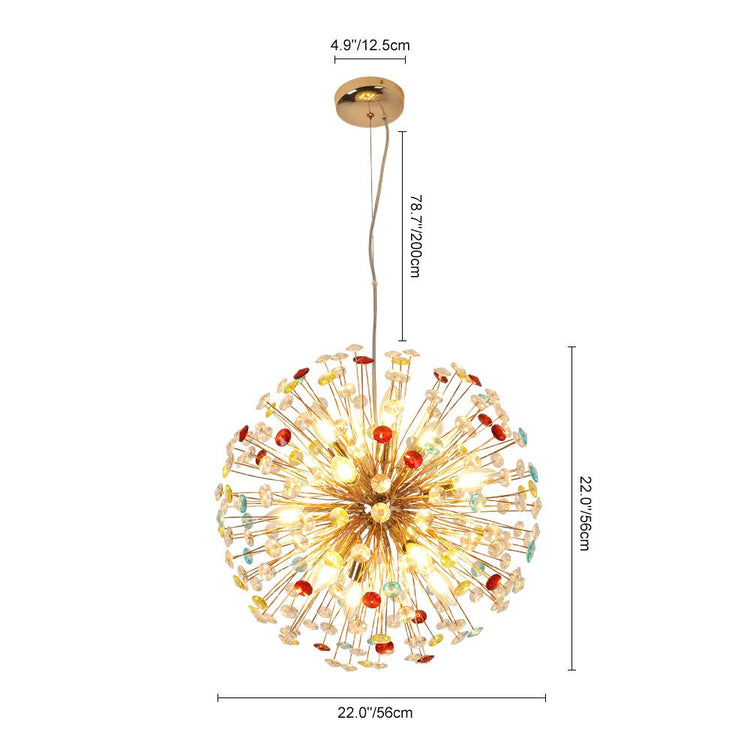 Lustre Salon Étoile 12 Lumières en Laiton 56 cm