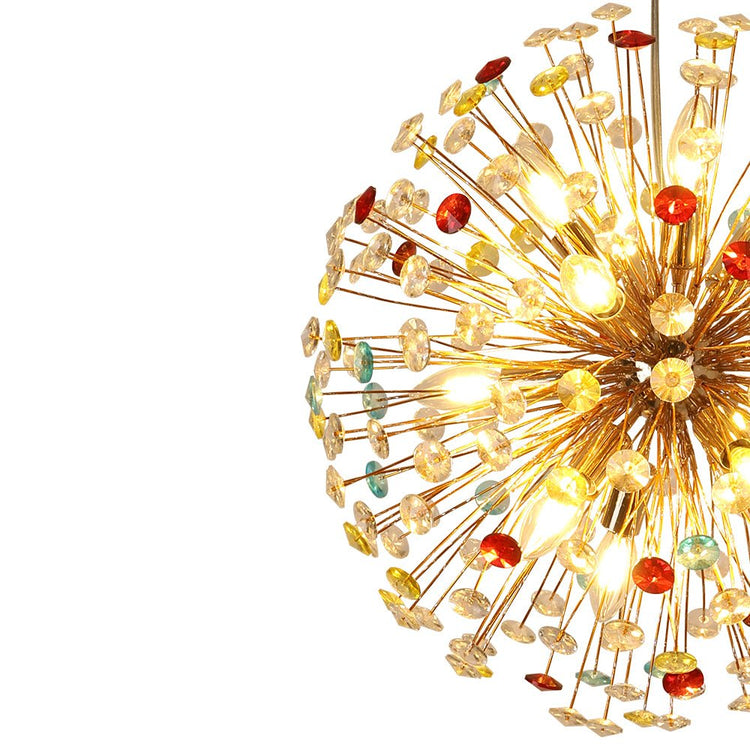 Lustre Salon Étoile 12 Lumières en Laiton 56 cm