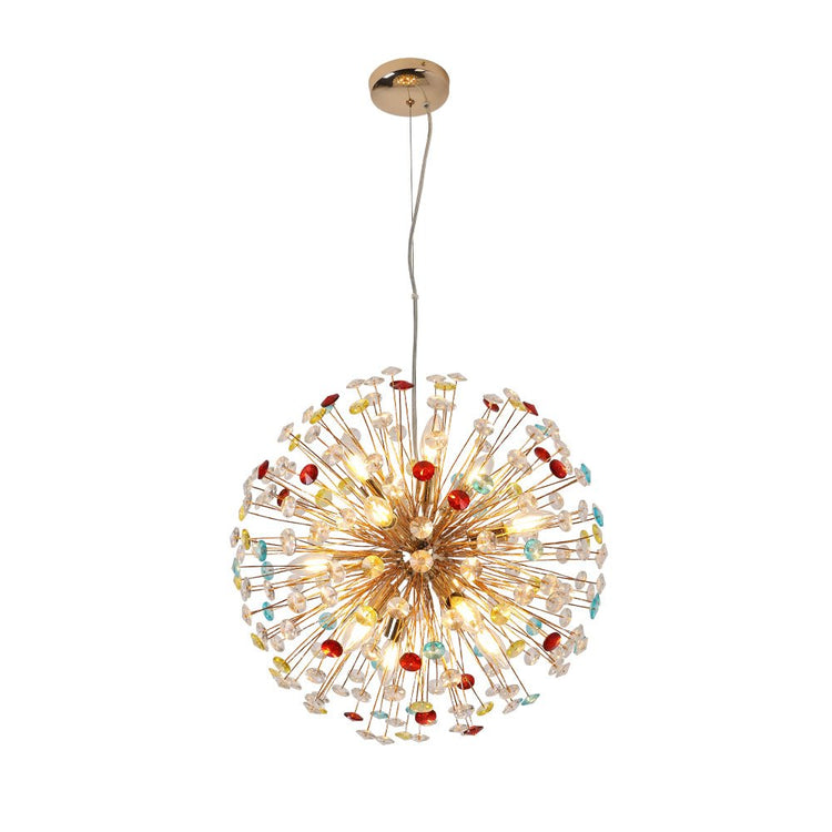 Lustre Salon Étoile 12 Lumières en Laiton 56 cm
