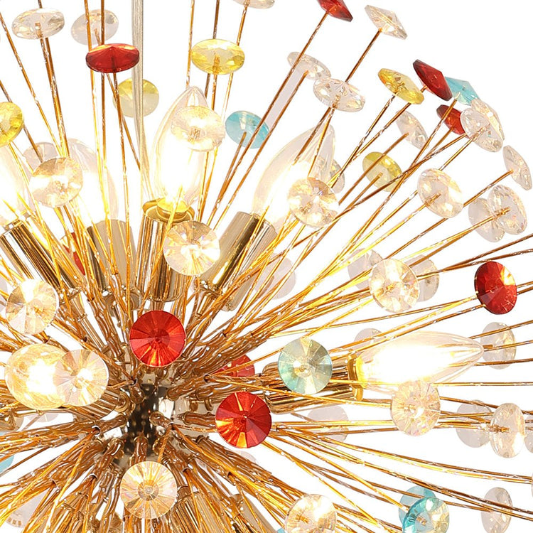 Lustre Salon Étoile 12 Lumières en Laiton 56 cm