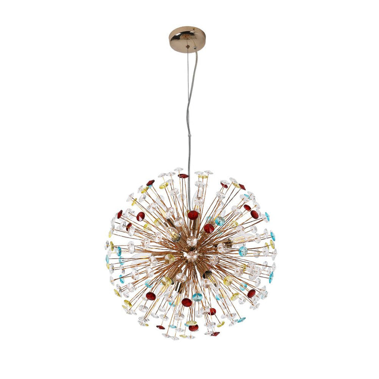 Lustre Salon Étoile 12 Lumières en Laiton 56 cm