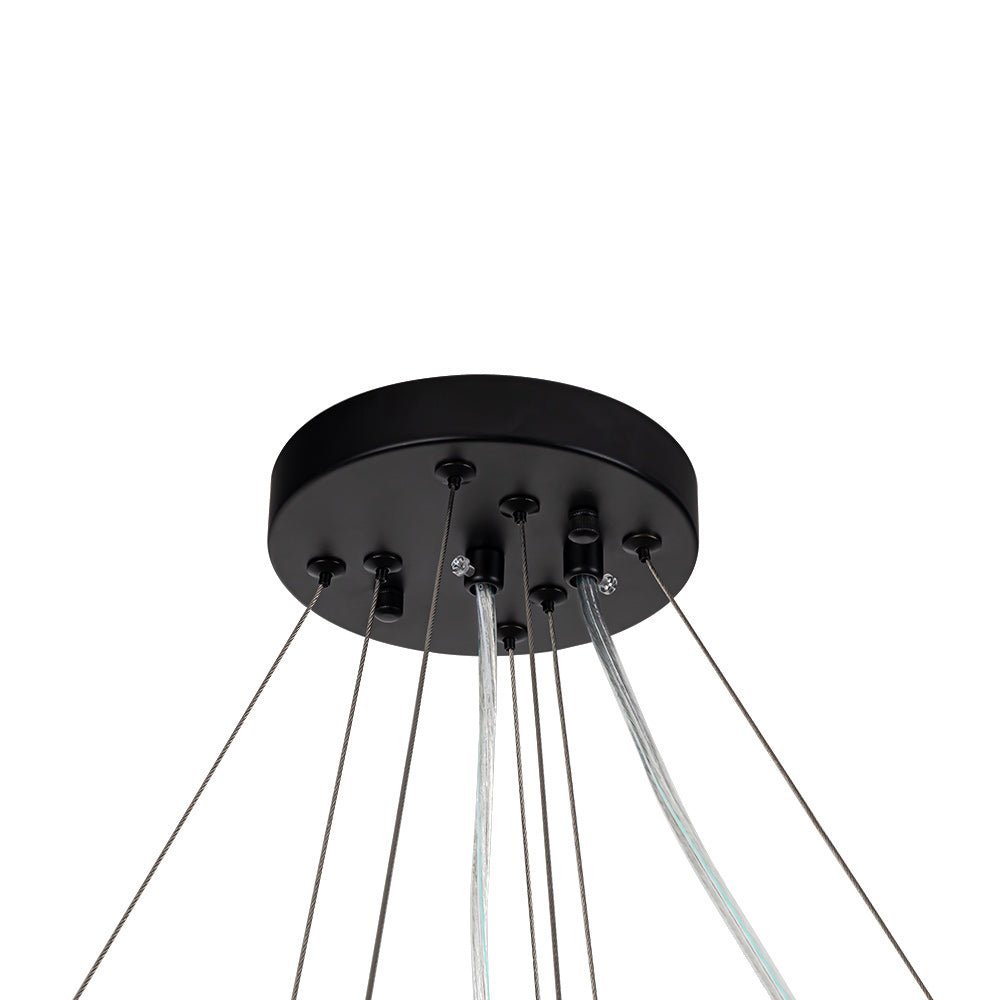Lustre Cristal Moderne 12 Lumières Deux Niveaux pour Salle à Manger