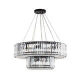 Lustre Cristal Moderne 12 Lumières Deux Niveaux pour Salle à Manger