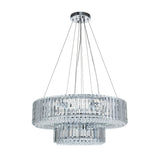 Lustre Cristal Moderne 12 Lumières Deux Niveaux pour Salle à Manger