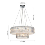 Lustre Cristal Moderne 12 Lumières Deux Niveaux pour Salle à Manger