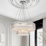 Lustre Cristal Moderne 12 Lumières Deux Niveaux pour Salle à Manger