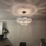 Lustre Cristal Moderne 12 Lumières Deux Niveaux pour Salle à Manger