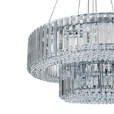 Lustre Cristal Moderne 12 Lumières Deux Niveaux pour Salle à Manger