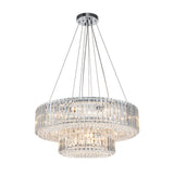 Lustre Cristal Moderne 12 Lumières Deux Niveaux pour Salle à Manger