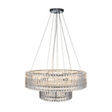 Lustre Cristal Moderne 12 Lumières Deux Niveaux pour Salle à Manger