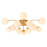 Lustre Verre 12 Lumières Opale Sputnik Semi-Encastré pour Salon