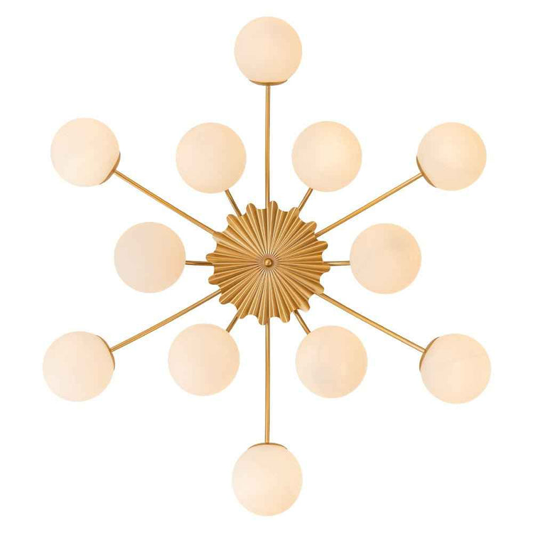 Lustre Verre 12 Lumières Opale Sputnik Semi-Encastré pour Salon