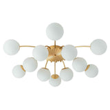 Lustre Verre 12 Lumières Opale Sputnik Semi-Encastré pour Salon