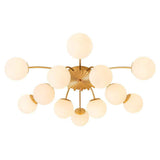Lustre Verre 12 Lumières Opale Sputnik Semi-Encastré pour Salon