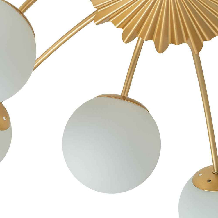 Lustre Verre 12 Lumières Opale Sputnik Semi-Encastré pour Salon