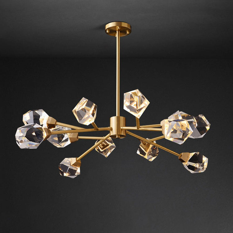 Lustre Salon Spoutnik 12 Lumières en Cristal