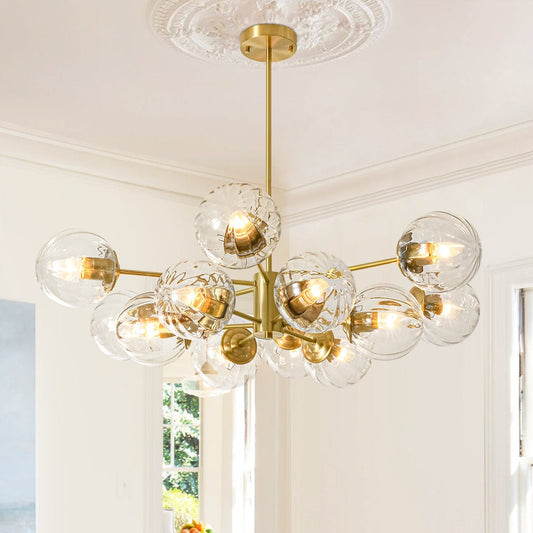 Lustre Salon Spoutnik 12 Lumières en Verre