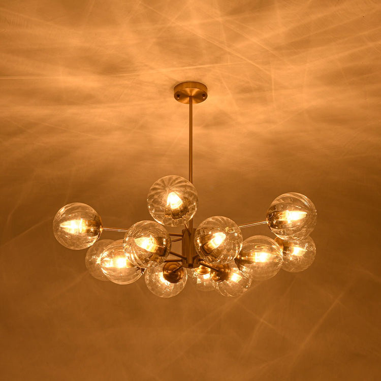 Lustre Salon Spoutnik 12 Lumières en Verre