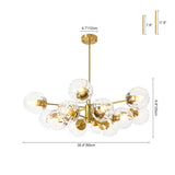 Lustre Salon Spoutnik 12 Lumières en Verre