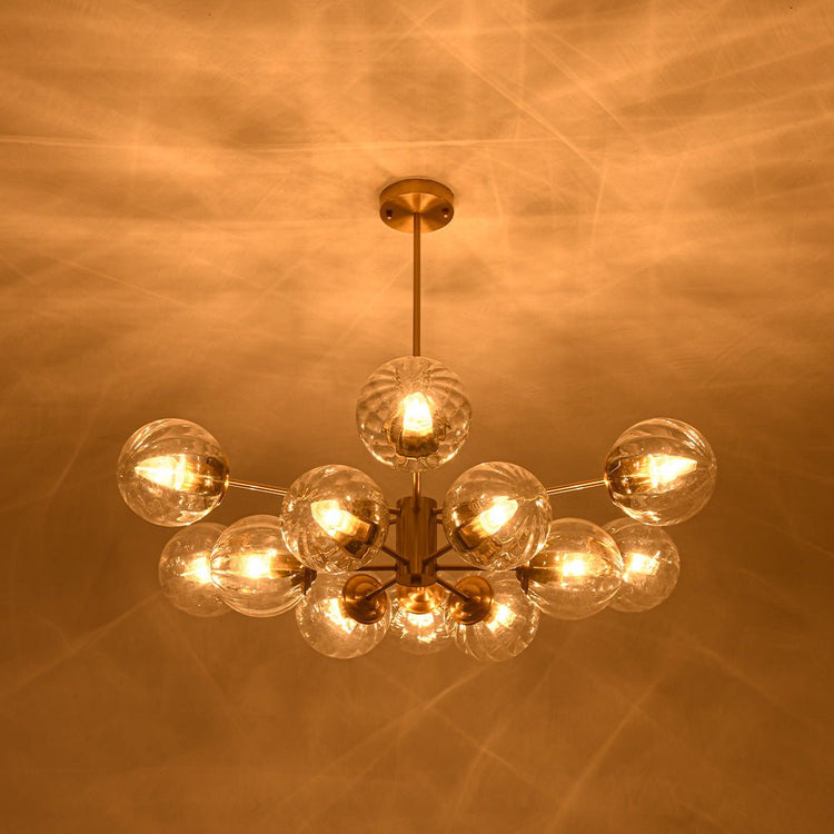Lustre Salon Spoutnik 12 Lumières en Verre