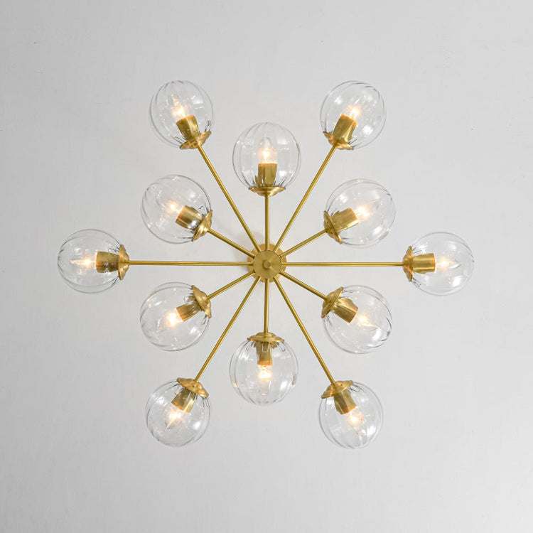 Lustre Salon Spoutnik 12 Lumières en Verre