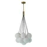 Lustre Salon Boule 13 Lumières en Verre