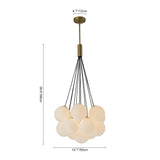 Lustre Salon Boule 13 Lumières en Verre