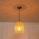 Lustre Cristal Laiton 1/3 Lumières Cage pour Salon