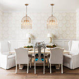 Lustre Cristal Laiton 1/3 Lumières Cage pour Salon