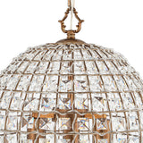Lustre Cristal Laiton 1/3 Lumières Cage pour Salon