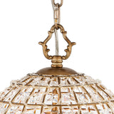 Lustre Cristal Laiton 1/3 Lumières Cage pour Salon