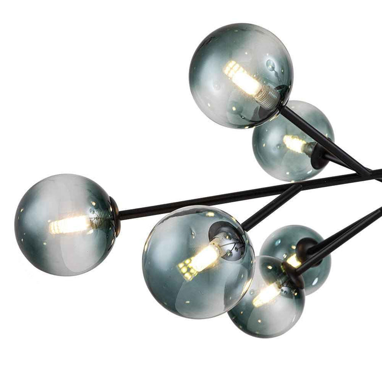 Lustre 15 Lumières Bleu Branche Sputnik pour Salon