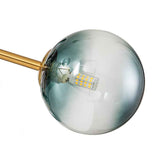 Lustre 15 Lumières Bleu Branche Sputnik pour Salon