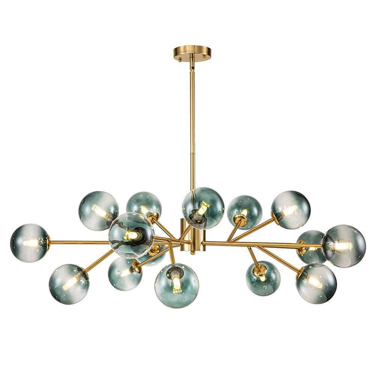 Lustre 15 Lumières Bleu Branche Sputnik pour Salon