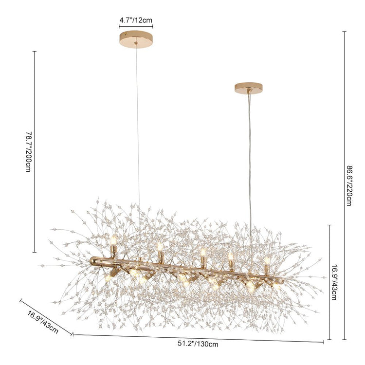 Lustre Salon Spoutnik 15 Lumières en Cristal