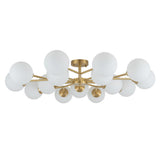 Lustre Salon Branche 15 Lumières en Verre