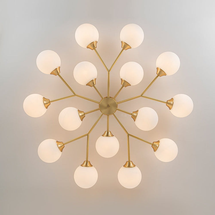 Lustre Salon Branche 15 Lumières en Verre