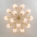 Lustre Salon Branche 15 Lumières en Verre
