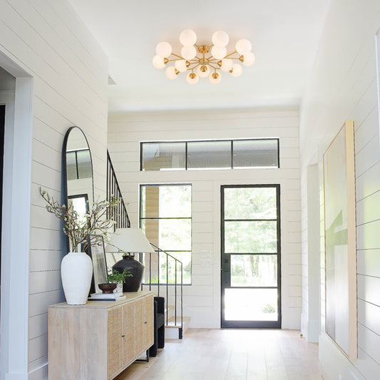 Lustre Salon Branche 15 Lumières en Verre