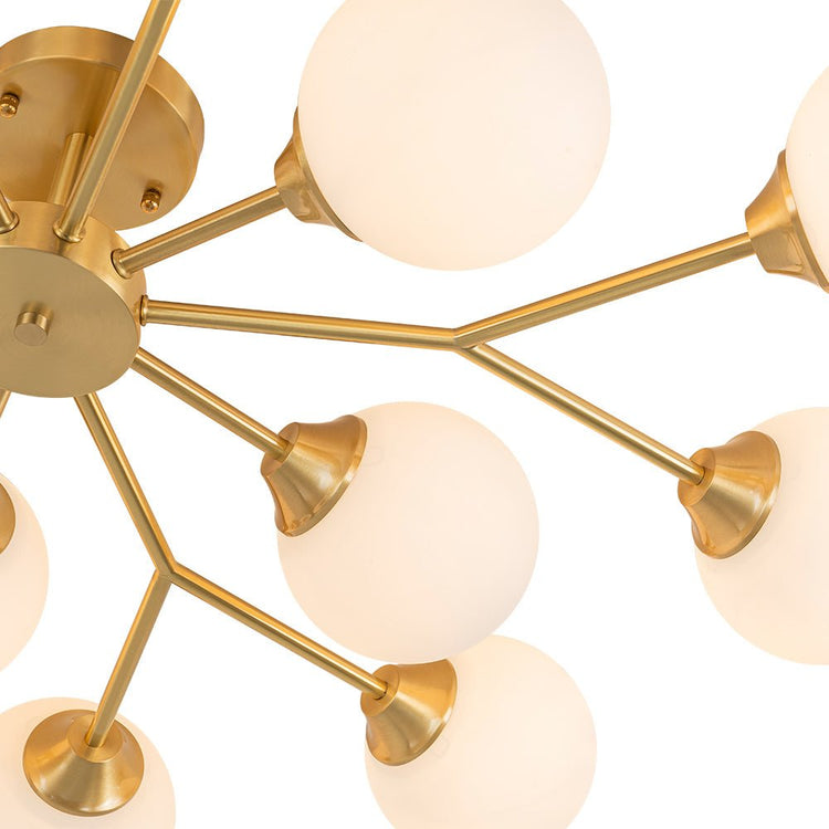 Lustre Salon Branche 15 Lumières en Verre