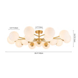 Lustre Salon Branche 15 Lumières en Verre