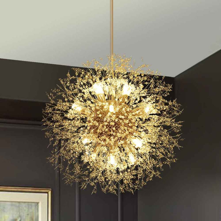 Lustre 16 Lumières Grand Format Luxe Sputnik Feu d'Artifice pour Salon