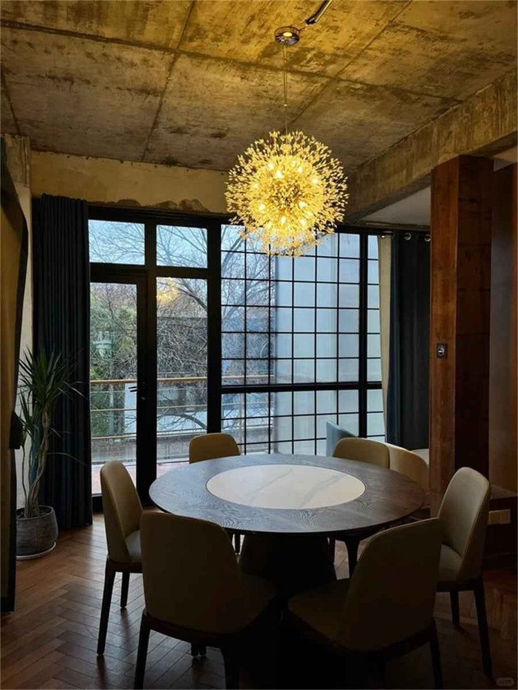 Lustre 16 Lumières Grand Format Luxe Sputnik Feu d'Artifice pour Salon